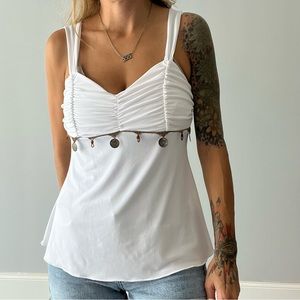 iZ Byer White Tank with Beaded embellishments